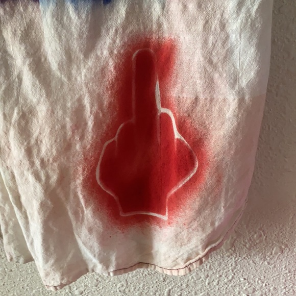 Upcycled full bleach anti-capitalism ‘eat the richi’ Flannel - Picture 5 of 7